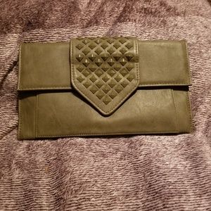 Studded  Faux leather clutch